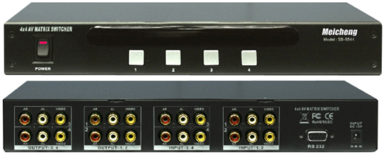 SB-5544,  4X4影音AV矩陣切換器