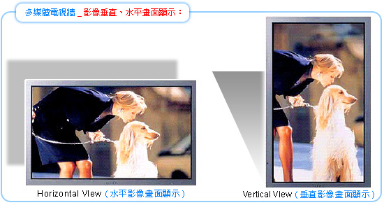 多媒體電視牆-影像垂直,水平畫面顯示