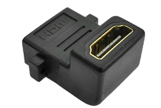 HDMI母轉HDMI母90°轉接頭適用於兩條HDMI線的轉角連接