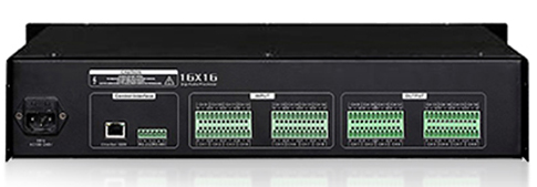 AMIX-1616 數位音頻矩陣處理器後面板