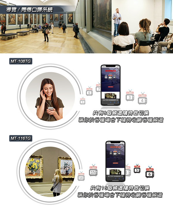 MT-116TG & MT-108TG Wi-Fi 流媒体 同声传译系统